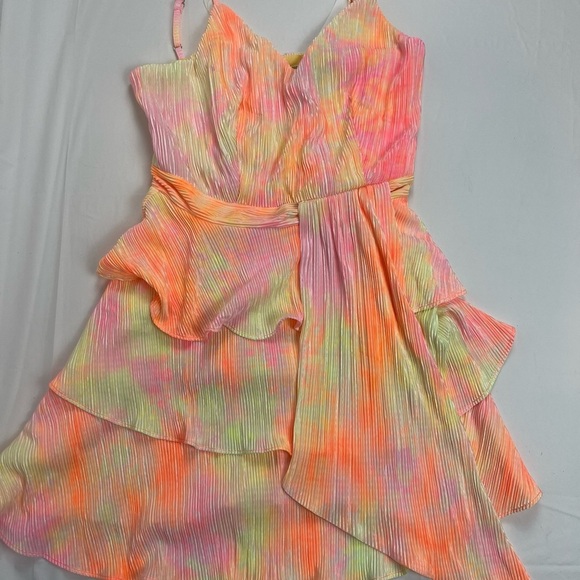 NWT 4S13NNA Multicolor Shay Pleated Tie-Dye Mini Dress – Lined (Size S) - Picture 5 of 12